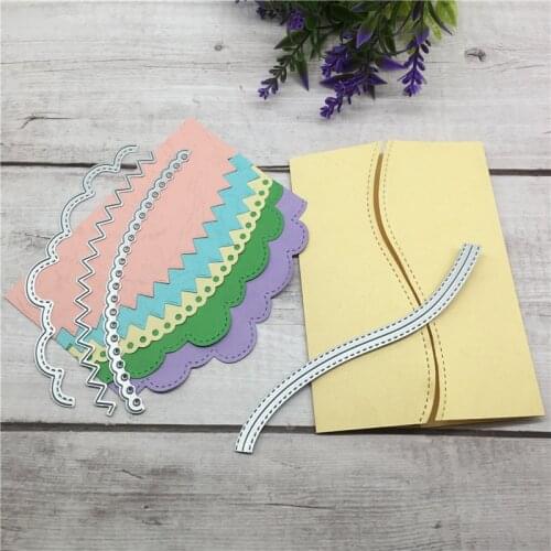 DIY Metal Vintage Lace Cutting Dies Embrossing Curved Wavy Border Scrapbooking Embossing Paper Card Making Cards