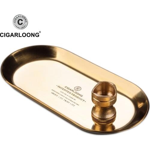 European bronze simple practical portable cigar tray ashtray holder rest two-piece suit CL-103B