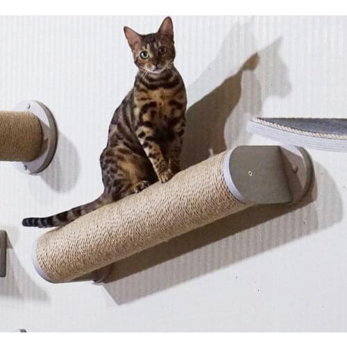 Cat Wall Combination Series DIY Wall-mounted Cat Scratching Column Jute Rope Solid Wood Core Vertical Cat Scratching Board