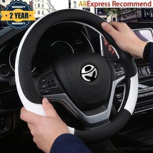 100% DERMAY Brand Leather Car Steering wheel Cover for BMW M M1 M2 M3 M4 M5 M6 M7 M8 Non-slip Funda Volante Auto Accessories