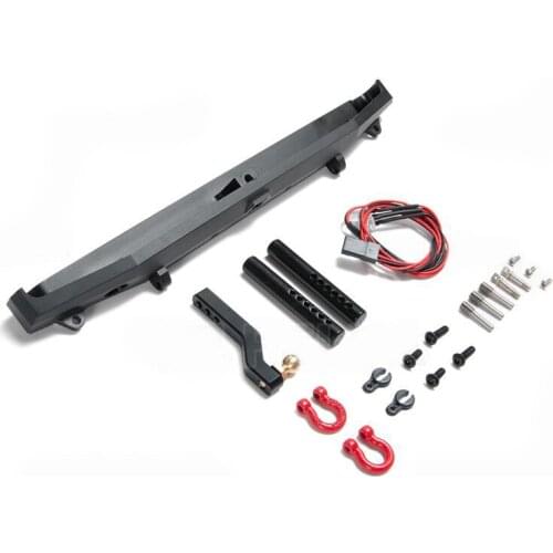 RC Trailer Metal Rear Bumper W Hook Car Light Metal Ball Hook Spare Part For 1/10 RC Crawler Axial SCX10 90046 TRX4 Truck Model