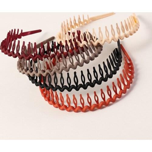 Fashion Simple Headdress Solid Color Resin Hair Comb Non-slip Hairbands Headband Hair Hoop Bezel With Teeth Hair Accessories