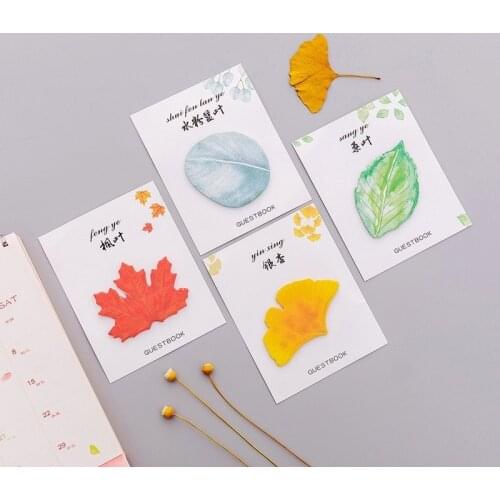 Novelty Various Leaf Memo Pad Sticky Note Paper Sticker Kawaii Stationery Pepalaria Office School Supplies
