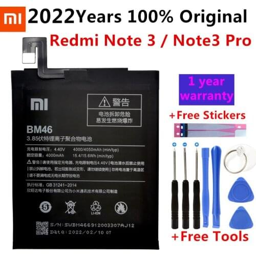 New Original BM46 High Capacity 4000mah Mobile Phone BM46 Battery For Xiaomi Redmi Note 3 note3 Pro/Prime Battery+Free Tools