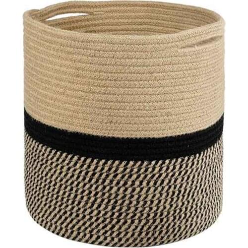 Organizer Basket Planter Basket Cotton Rope Woven Flower Pot Cotton Sundries Storage Box Home Decor Cotton Rope Basket