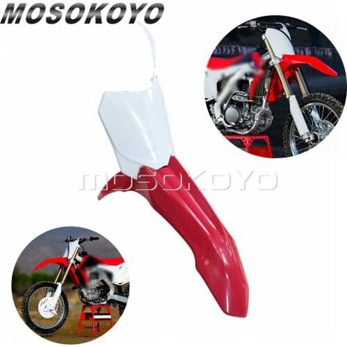 Racing CRF 450R Dirt Bike Fender Enduro Front Mudguard Protector White Front Number Plate For Honda CRF450R 13-16 CRF250R 14-17