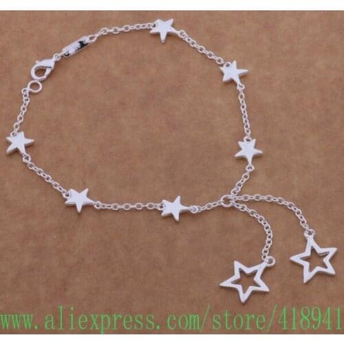 Silver Plated bracelet, Silver Plated fashion jewelry All small five-pointed star /ebxamtea bczajuga AH152