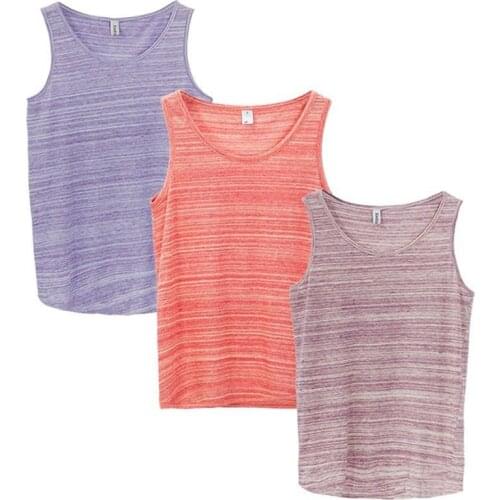 Casual 100% Cotton Girl Summer Women Tank Top Loose Sleeveless Colorful Singlets Very Soft Thin Tops M30239