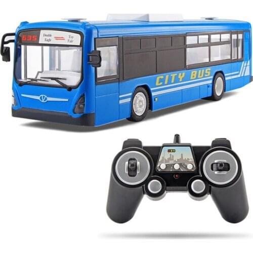 RC Car 6 Channel 2.4G Remote Control Bus City Express High Speed One Key Start Function Bus with Realistic sound and Light