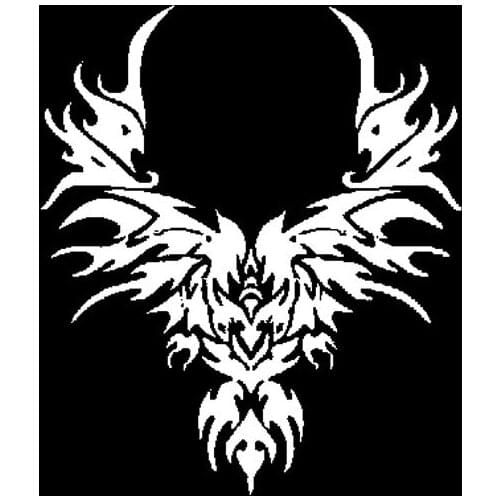 Lifelike Fashion Phoenix Totem Flame Sticker High Quality Car Stickers Decoration Personality PVC Waterproof Decal Black/White