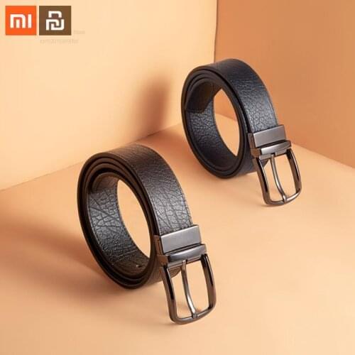 Original xiaomi mijia double-sided rotatable pin buckle belt two-color belt dual-use simple first layer leather belt smart home