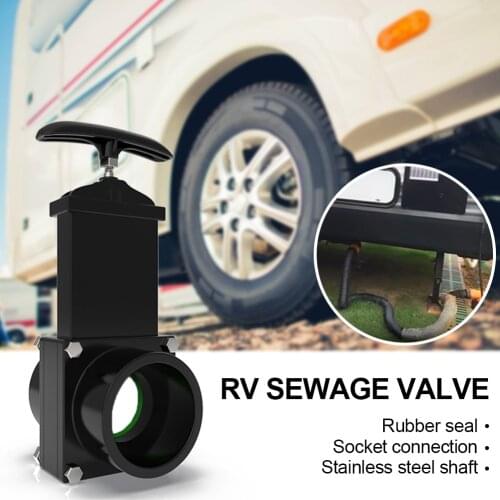 RV Knife Water Gate Valve Durable Flow Van Sewer Hose Plastic 50mm Exterior Home Accessories Caravan Drain Rv Camper Trailer Van
