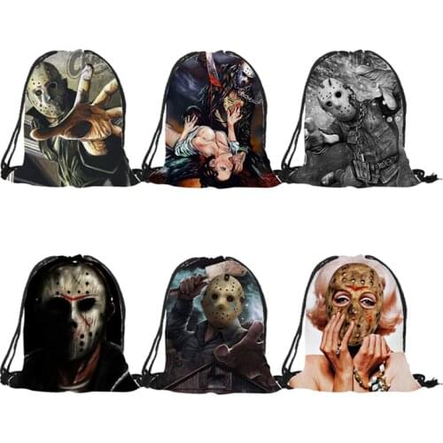 Unisex Polyester Backpack 3D Printing Horror Movie Freddy Jadon Drawstring Bag useful Shoulder Bags Halloween decoration