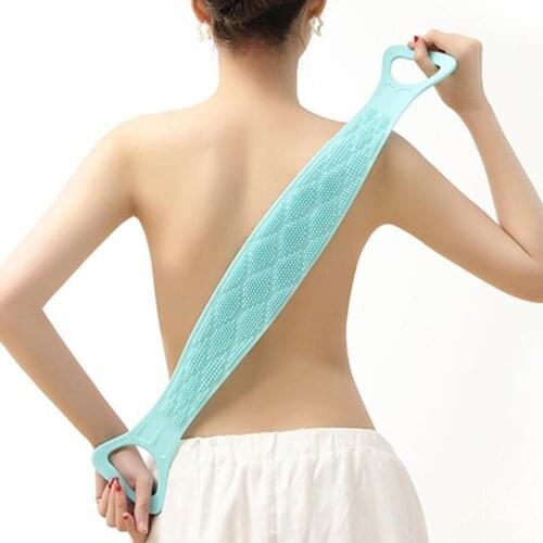 Silicone Brushes Long Back Towel Rubbing Bath Scrubber Towels Extended Shower Brushes Belt Wash Clean Body Skin Care Rubbing