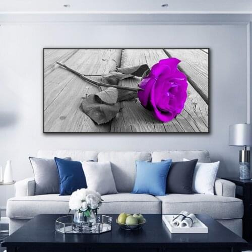Modern flower canvas printing Purple rose HD picture wall painting wholesale wall art cheap canvas poster no frame
