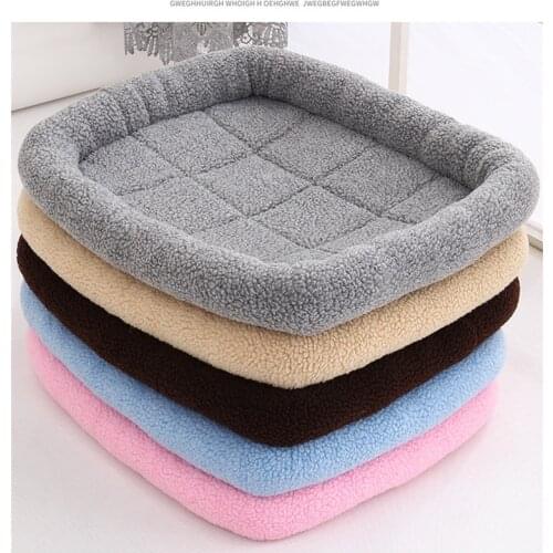 Super Soft Pet Bed Kennel Dog Round Cat Winter Warm Sleeping Bag Long Plush Puppy Cushion Mat Portable Cat Supplies