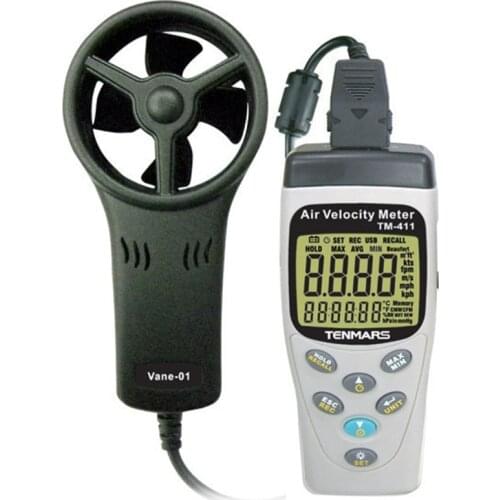 TENMARS TM-411 Anemometer Use For Measures Air Speed, Temperature ,Humidity,Air Moisture and Absolute Pressure,New