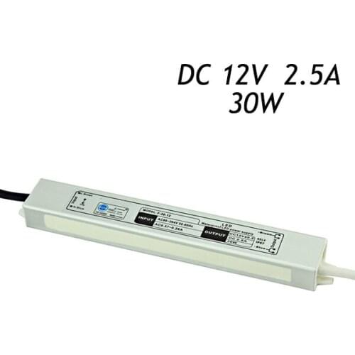 30Pcs AC 110-220V To DC 12V 2.5A 30W Waterproof Transformers Driver for LED Strip IP67 Switching Power Supply