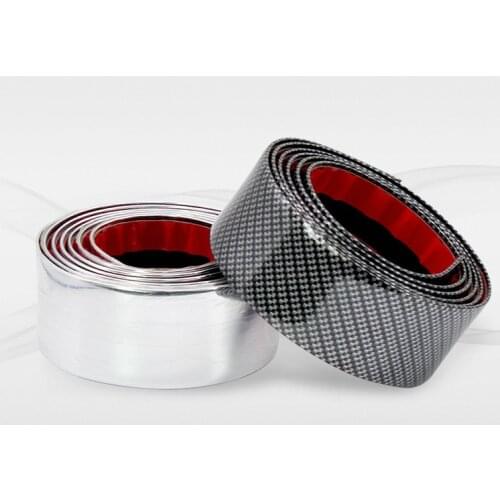 High Quality 5mCar Sticker Carbon Fiber Silver BLK Rubber Edge Guard Strip DIY Door Sill Protector Edge Guard Anti-scratch Strip