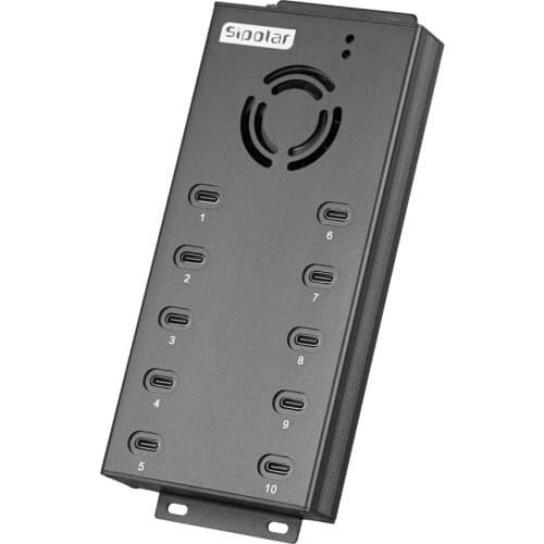 Sipolar 120W powered industrial multiple 10 port USB-C charger hub type-c port charging station for mobile iPhone iPad tablets
