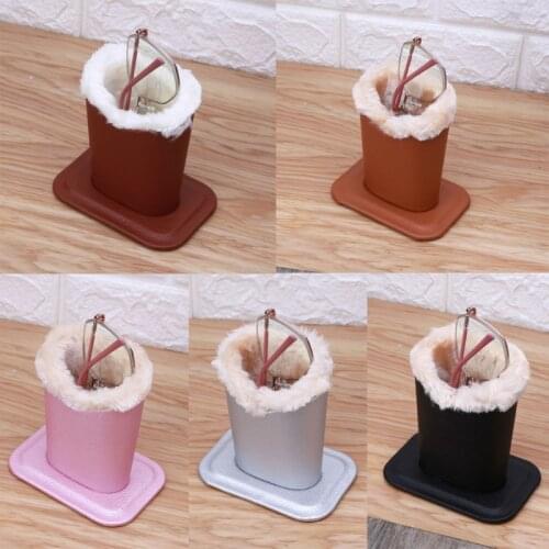 PU Leather Eyeglass Holder Sunglass Stand with Soft Plush Lining Eyeglass Holder