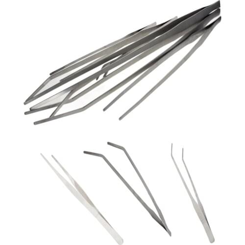 1Pcs 27/30/38/48cm Stainless Multifuctional Steel Elbow Straight Tweezers Aquarium Clear Clip Tool Medical Repair Tools