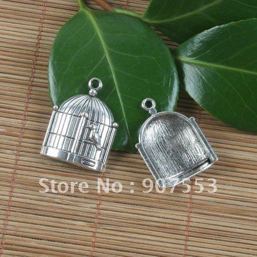 10pcs Tibetan silver bird and bird cage design pendant h0049