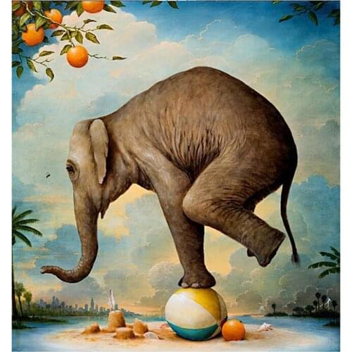 New 5D DIY Full Round/Square Diamond Painting"Animal Elephant"Cross Stitch 3D Embroidery Rhinestone Mosaic Home Decor Art Y1651