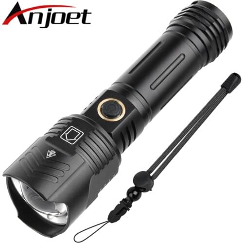 Anjoet XHP99 9-core LED Flashlight Zoom USB Rechargeable Most Powerful XHP99 xhp90 Torch 18650 26650 Battery Handheld Light