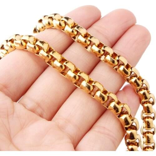 2/3/4/5/7mm Gold Silver Color Stainless Steel Round Box Link Chain Mens And Womens Jewelry Never Fade Waterproof Wholesale