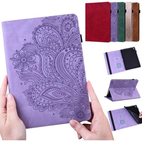 Case on for Huawei Media Pad T3 10 9.6 AGS-W09 L09 Emboss Flower Vintage PU Tablet Cover for Coque Huawei MediaPad T3 10 Case