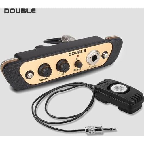 Electric Guitar Pickup DOUBLE CJ01L Cajon Box Drum Preamp Pickup Musical Instrument Pickup with Mic 1/4 Inch Jack Guitar Parts