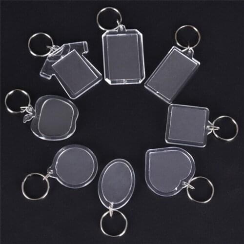 Hot Sales 5 PCS Cute Special Design Transparent Blank Insert Photo Picture Frame Keyring Key Chain DIY Gifts