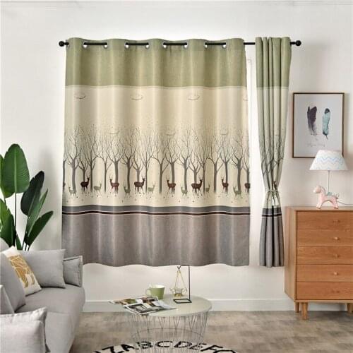 Sika Deer Print Short Blackout Curtains for Kids Bedroom 100x200 Grommet Sound Insulation Car Kitchen Living Room Window Panels