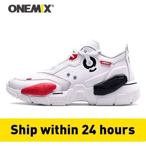 ONEMIX Unisex Sneakers Big Size 2020 New Technology Style Leather Damping Comfortable Men Sports Running Shoes Tennis Dad Shoes