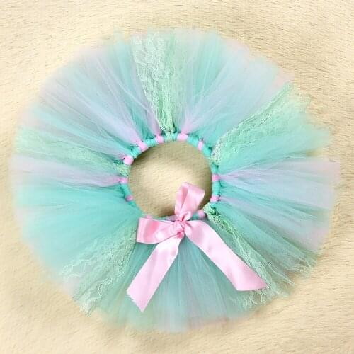 Girls Lace Tutu Skirts Baby Tulle Underskirts Ballet Dance Pettiskirts with Pink Ribbon Bow Kids Birthday Party Costume Skirts