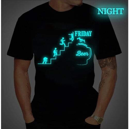 Men Friday Beer Print Lunious Summer Men/Women T Shirt Casual Short Sleeve Anime Tshirt Japanese Summer T-Shirt Tops Tee Shirt