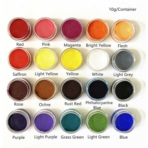 SET OF 21 Pieces Basic Color Water Based Face And Body Paint Pigment Great In Party Beauty Makeup Tool