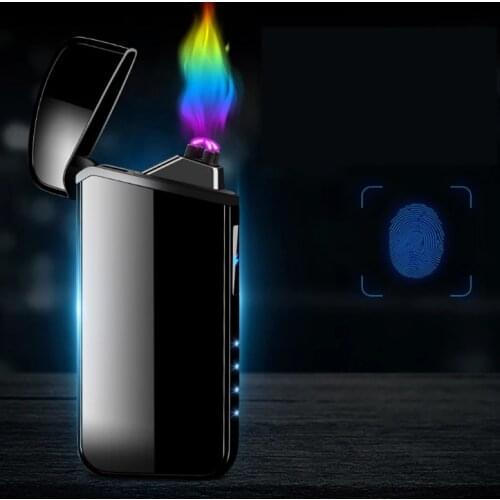 NEW Double arc USB touch fire Power Display charging plasma cigarette lighter creative candle igniter men gift Drop shipping