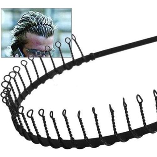 Black Metal Teeth Comb Hairband Hair Hoop Headband Women Men Sport Headband