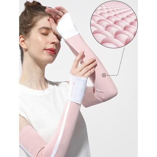 1Pair Cooling Arm Sleeves Summer Sun UV Protection Ice Cool Cycling Running Fishing Climbing Driving Arm Cover Warmers For Women