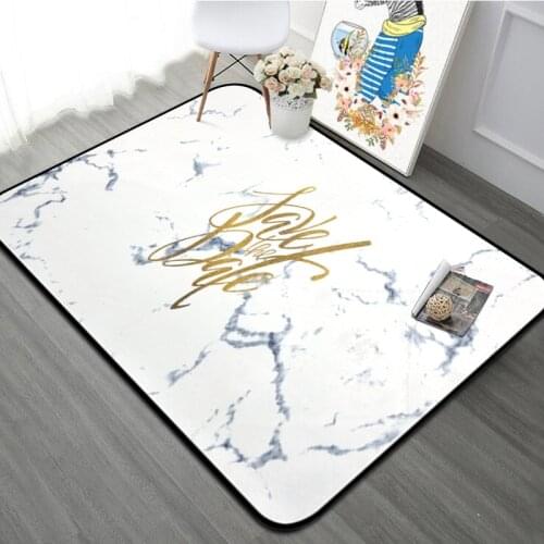 Nordic Style Geometric Marble Pattern Carpet for Living Room Rug Sofa Coffee Table Golden Mat Bedroom Rectangular Bedside Rugs