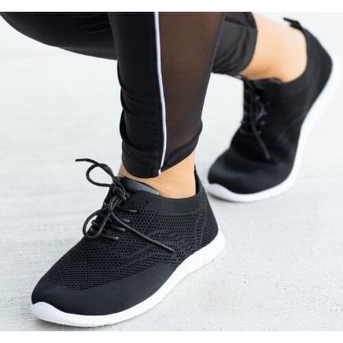New Arrive Women Shoes Flats Fashion Casual Ladies Shoes Woman Lace-Up Solid Breathable Female Sneakers