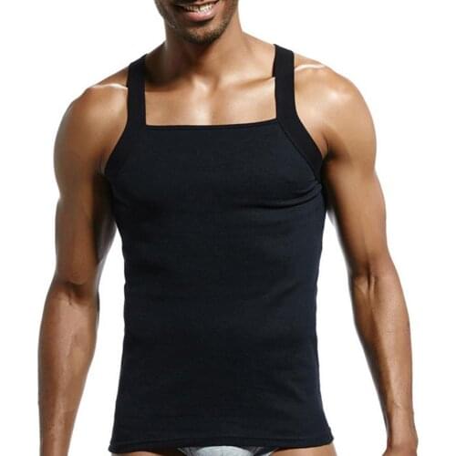 Summer Men Fashion Vest Home Sleep Casual Men Colete Cotton Tank Top Solid Cotton Tank Tee Sexy Top Clothes Sleeveless Garment