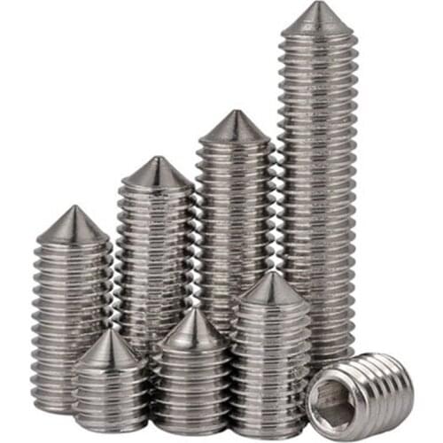 1Pcs M12 Stainless steel Allen hex tip set screw gurb machine meter headless screws top wire bolt Length 16mm-40mm