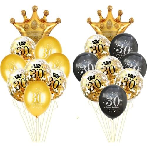 30 40 50 60 Years Birthday Balloon 30th Birthday Party Decorations Baloon Number 50th Adult Gold Black Birthday Party Supplies