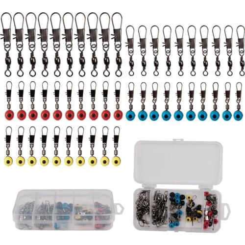 50pcs/lot LUSHAZER Fishing Conector Stainless Steel Fishing Barrel Bearing Rolling Swivel Solid Ring Lure Accessories