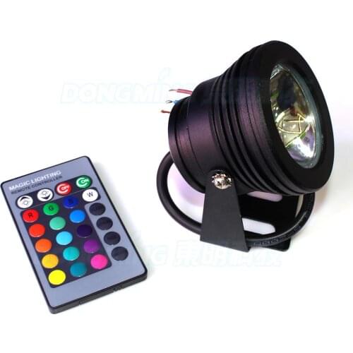 AC85-265V underwater light rgb black body flat lens waterproof LED IP68 rgb led underwater light + 24key controller