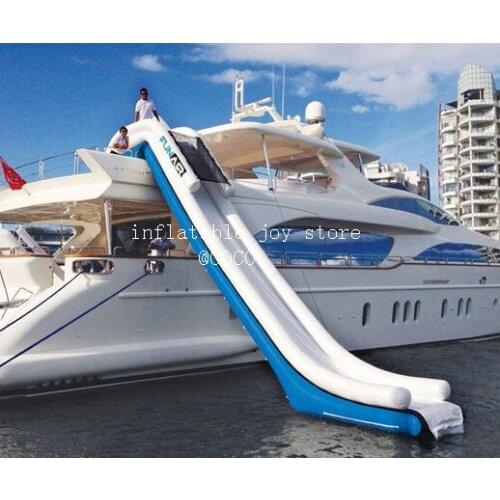 Free air ship to door! Giant floating inflatable yacht water slide for sale, custom made inflatable yacht slide for sale
