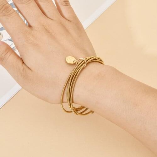 ZMZY New Simple Multi-layer Style Stainless Steel Chain Bracelet Fashion Jewelry For Women Men Wedding Birthday Party Gift